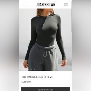 Joah Brown Crewneck Long Sleeve S/M bone rib color